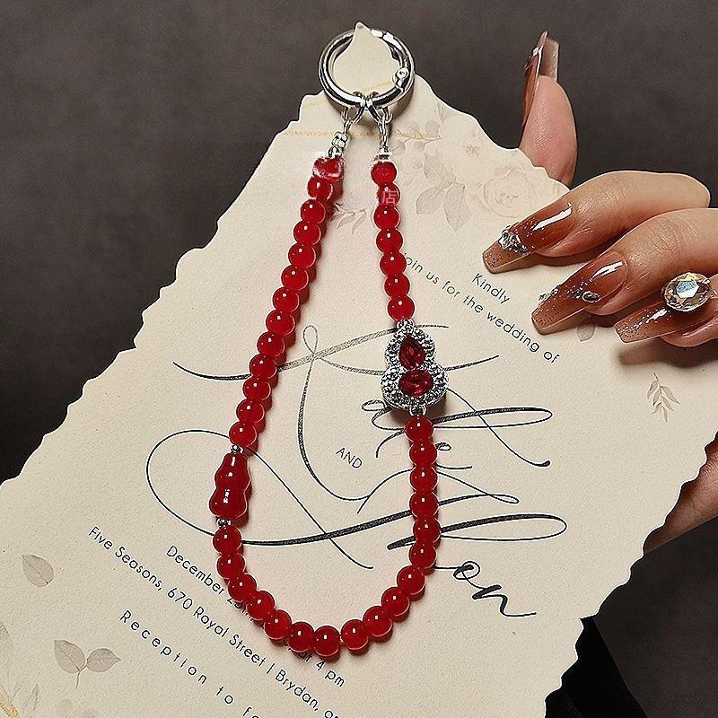 Phone Accessories Beads - Retro Style Rhinestone Gourd Mobile Phone