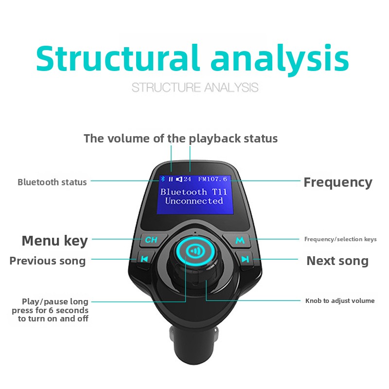 Phone Accessories Kit - T11 Car MP3 Player FM Transmitter