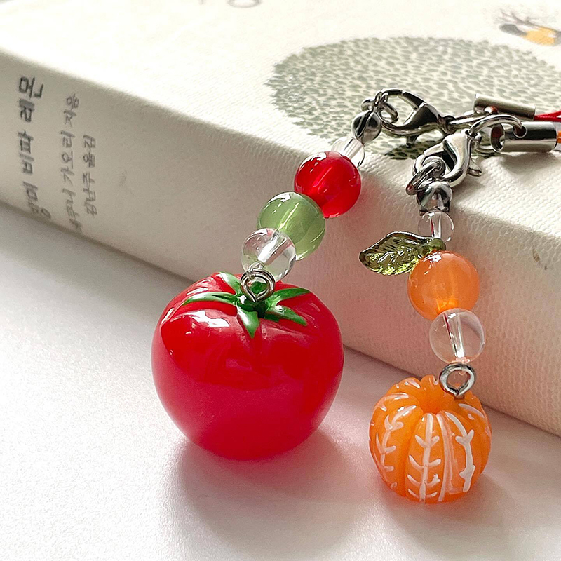 Phone Accessories Beads - 1Pcs Simulation Tomato Orange Phone Chain