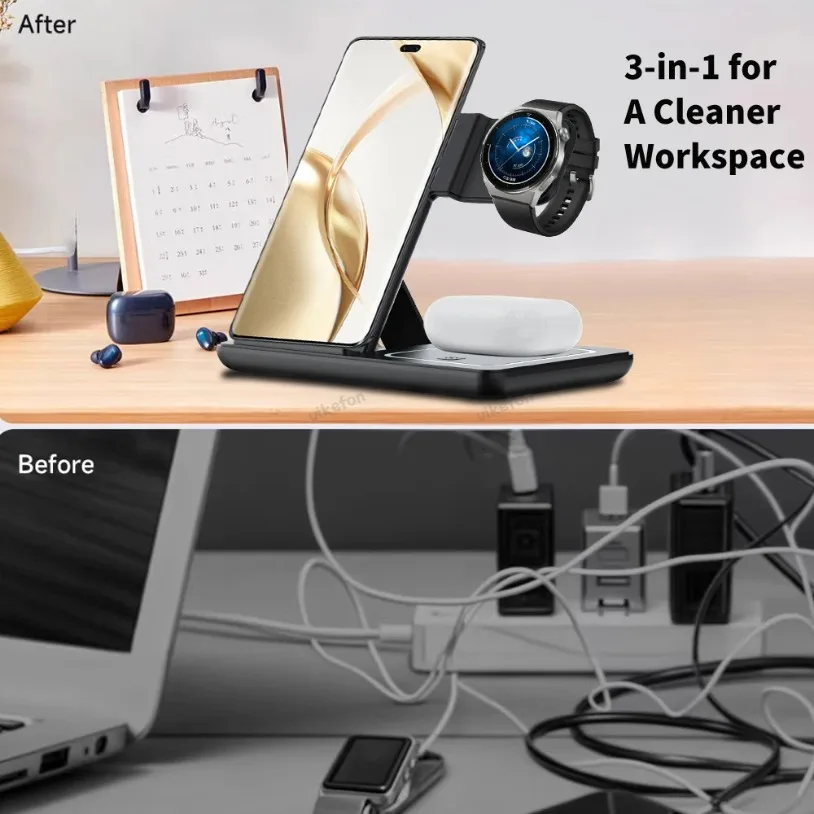 3 in 1 Foldable Wireless Charg - Phone Cooling Fan 评论和价格