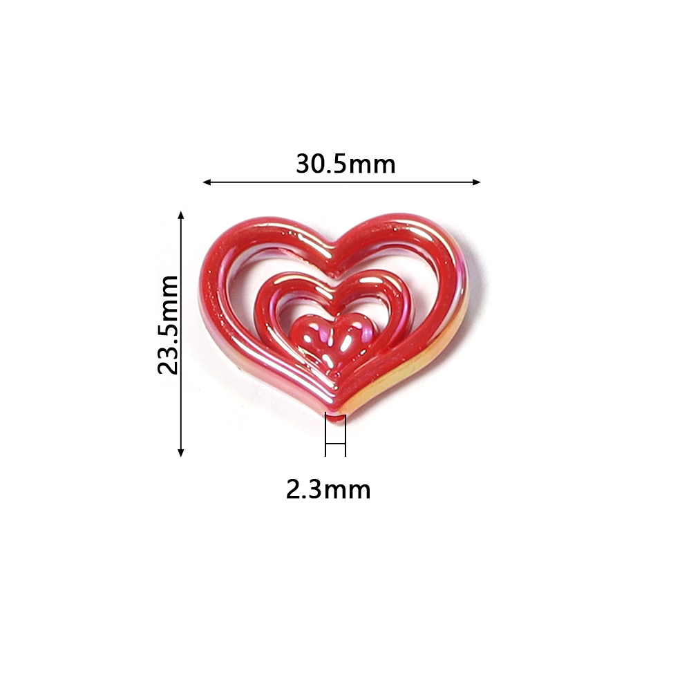 5pcs Acrylic Hollow Heart Bead - Phone Accessories Beads 评论和价格