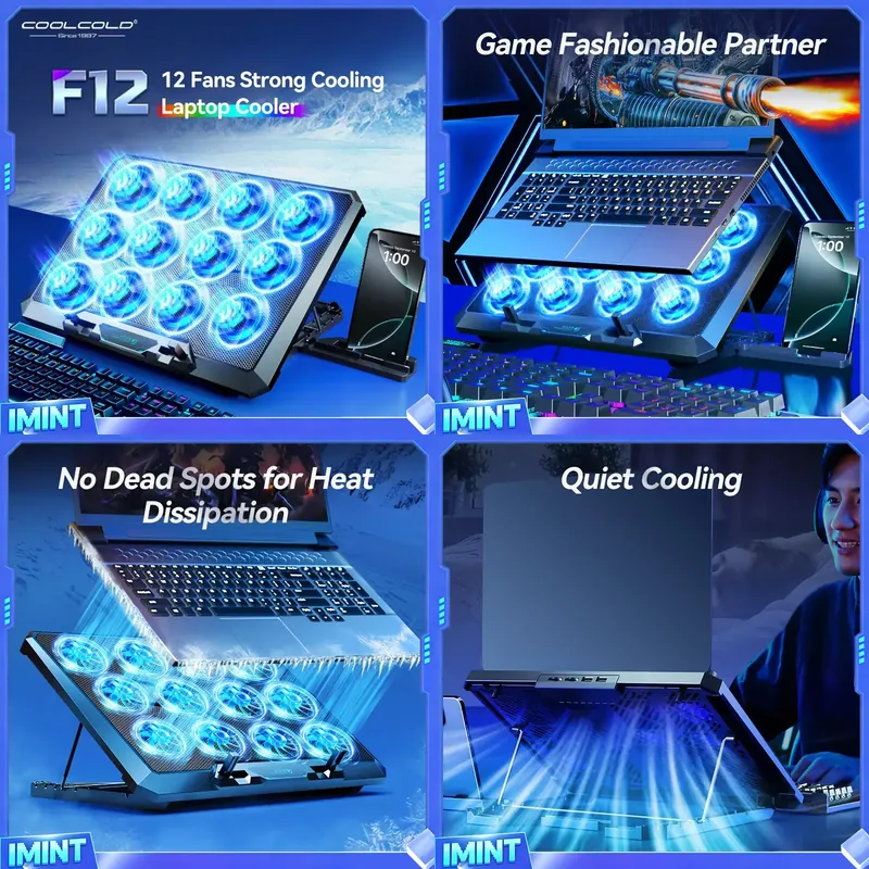COOLCOLD Laptop Cooling Pad wi - Phone Cooling Fan 评论和价格